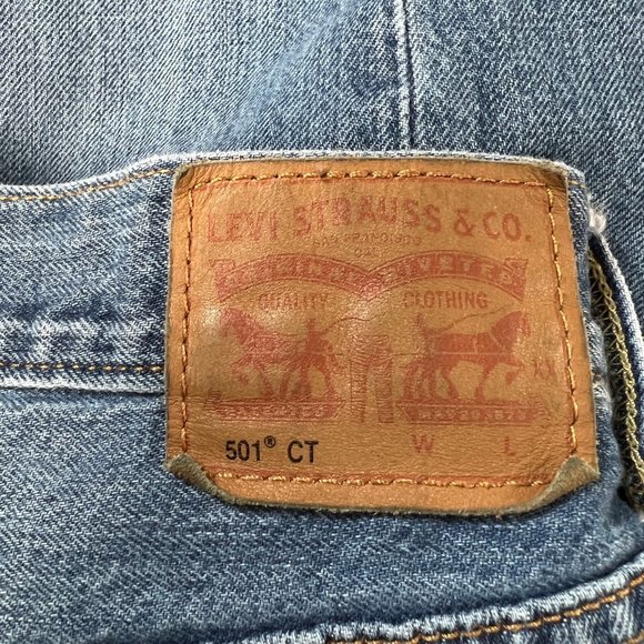 Vintage Levi's 501's High Waisted Button Fly Distressed Cut Off Jean Shorts - 29 - Picture 9 of 11